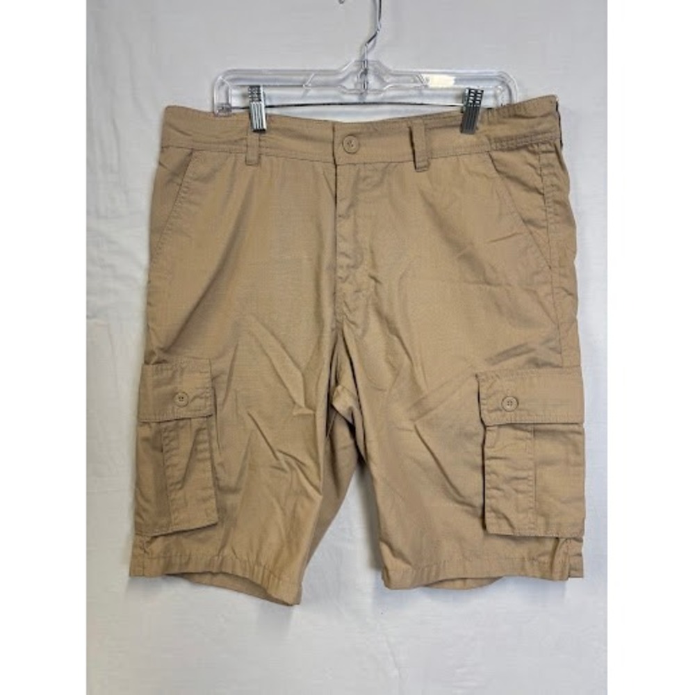 Blue Gear Mens Tan Khaki Ripstop Cargo Shorts Size 36 Utility Outdoor V1026 4445